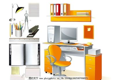办公用品文具矢量素材图片